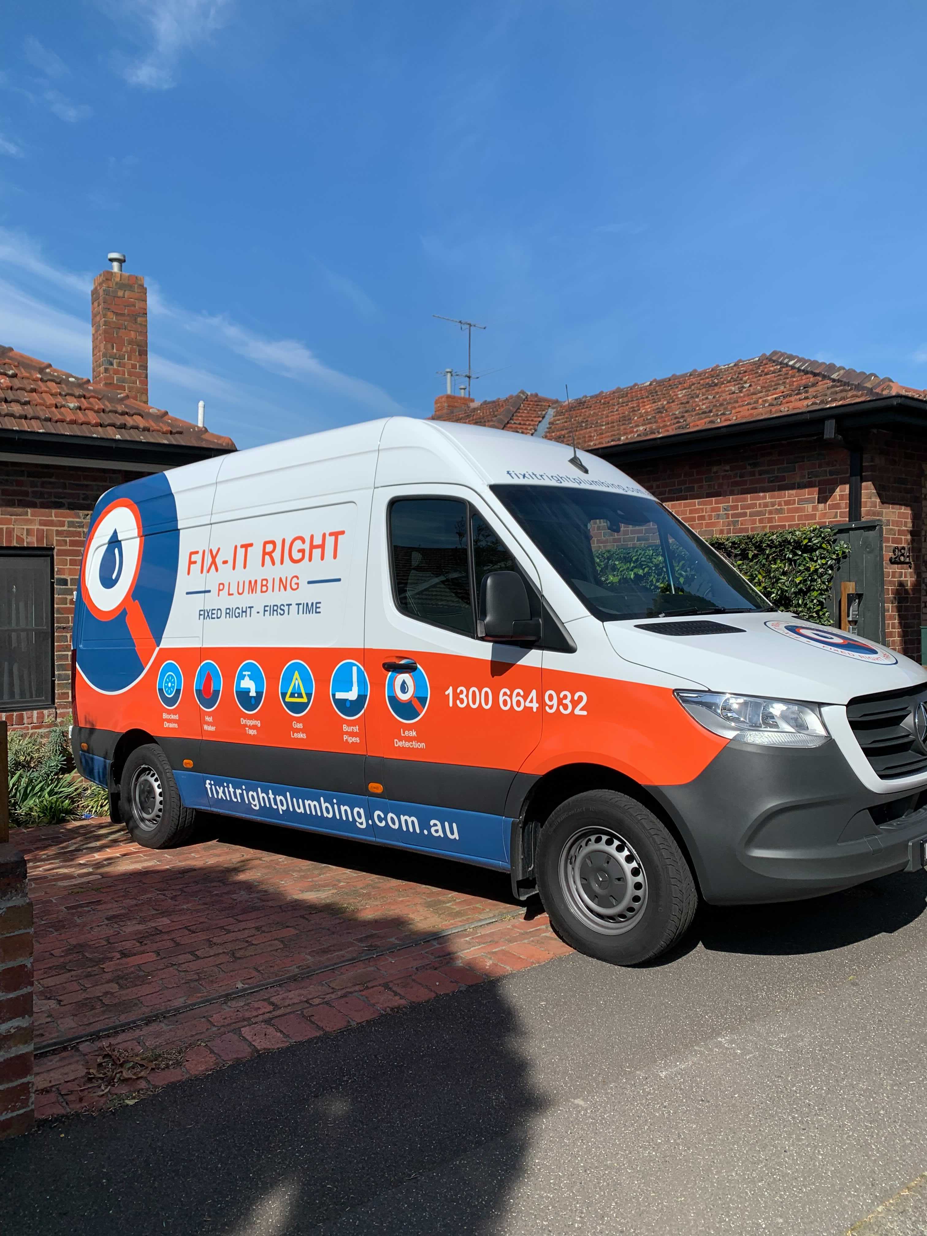 Fix-It Right Plumbing branded van, ready for Frankston call-outs